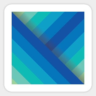 Blue Diagonal Stripes Sticker